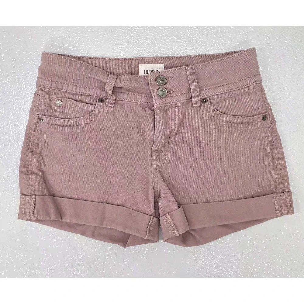 Hudson Women’s Ruby Denim Shorts Ruby Size 26 Mid Thigh Color Pale Pink